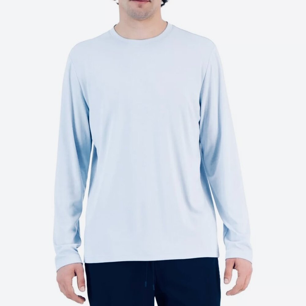 NEW! Mens Alfani Casual Shirt Long Sleeves XL $45 Blue Rayon, Polyester, Spandex